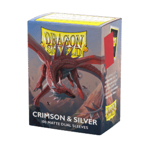 Dragon Shield (Standard size) (100) Protective Sleeves - Dual Matte Crimson & Silver