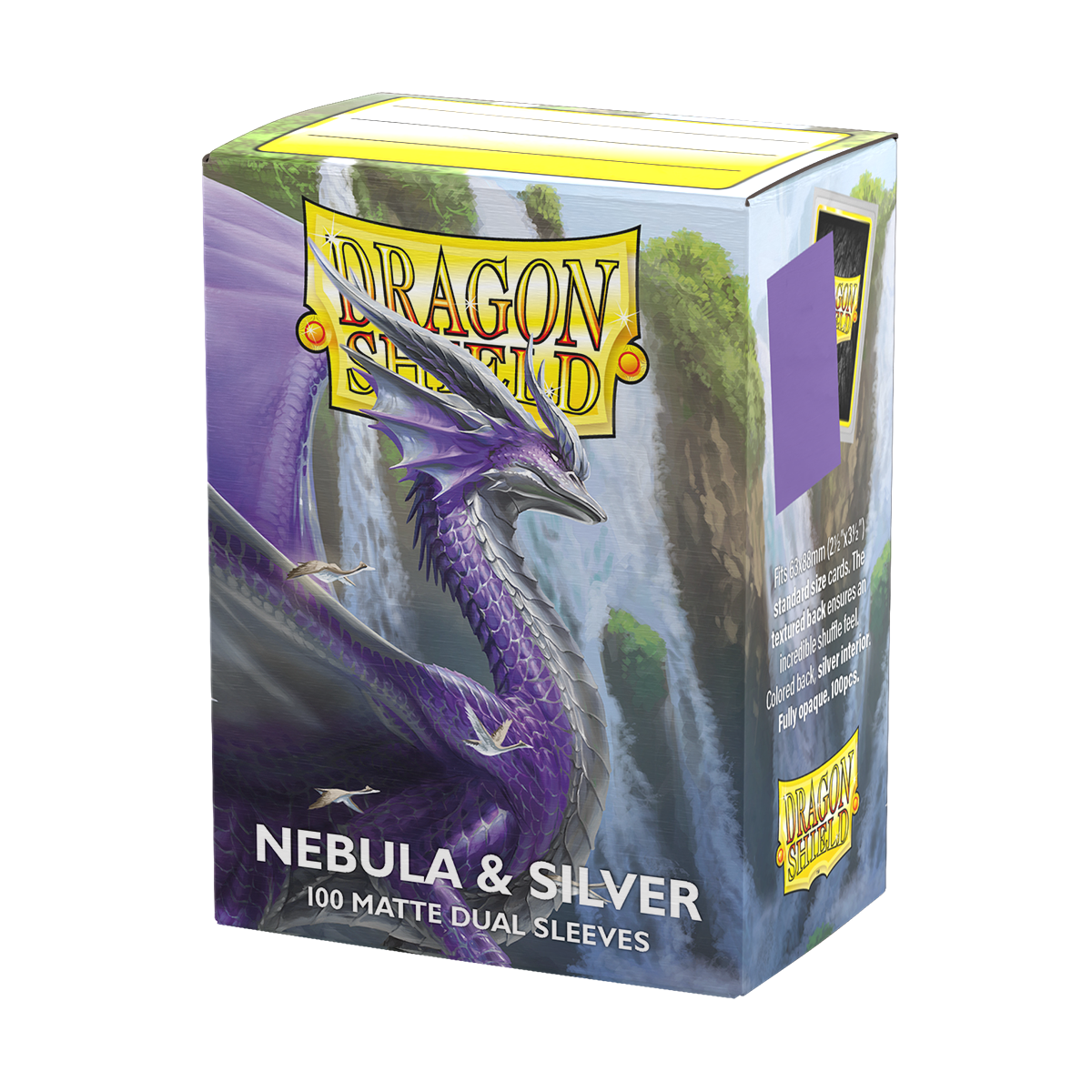 Dragon Shield (Standard size) (100) Protective Sleeves – Dual Matte Nebula & Silver