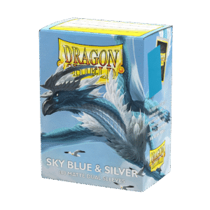 Dragon Shield (Standard size) (100) Protective Sleeves - Dual Matte Sky Blue & Silver
