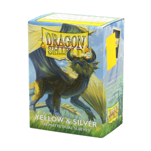 Dragon Shield (Standard size) (100) Protective Sleeves - Dual Matte Yellow & Silver
