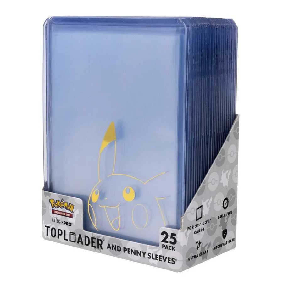 Pokemon Pikachu Toploader & Penny Sleeves Combo Pack (25Pack)