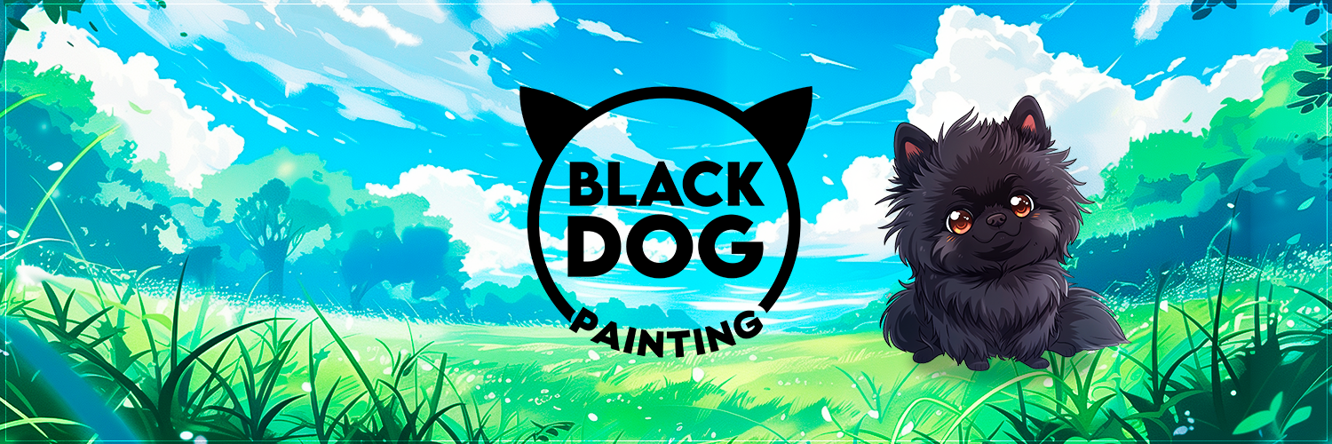 Black Dog Painting