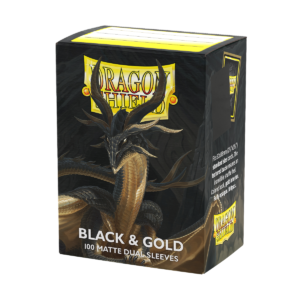 Dragon Shield (Standard size) (100) Protective Sleeves - Dual Matte Black & Gold