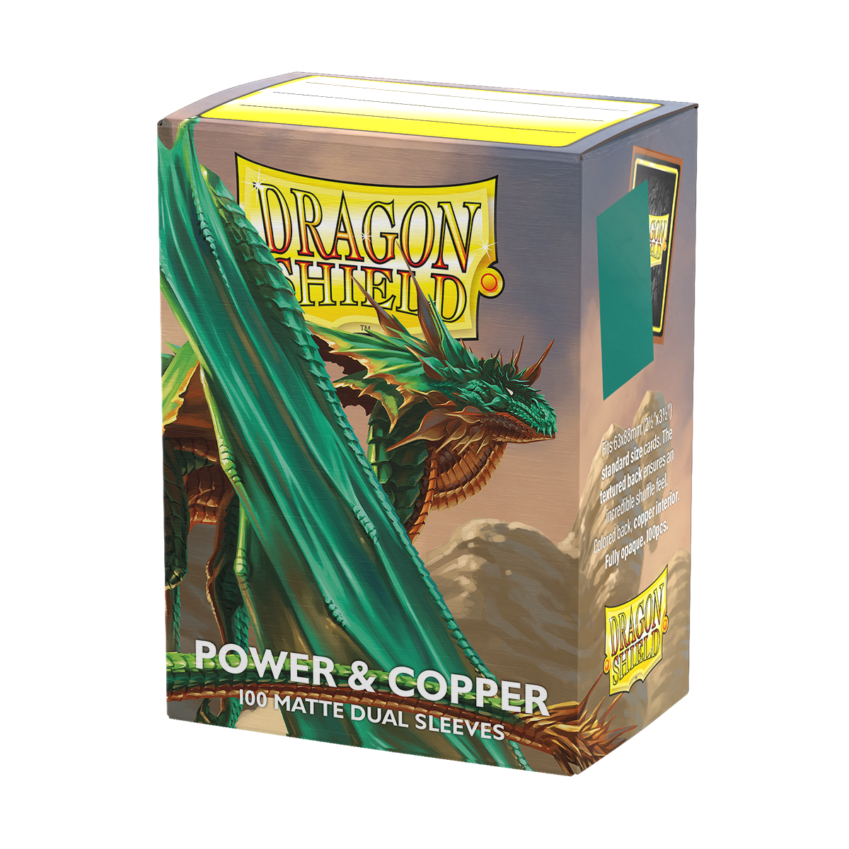 Dragon Shield (Standard size) (100) Protective Sleeves – Dual Matte Power & Copper