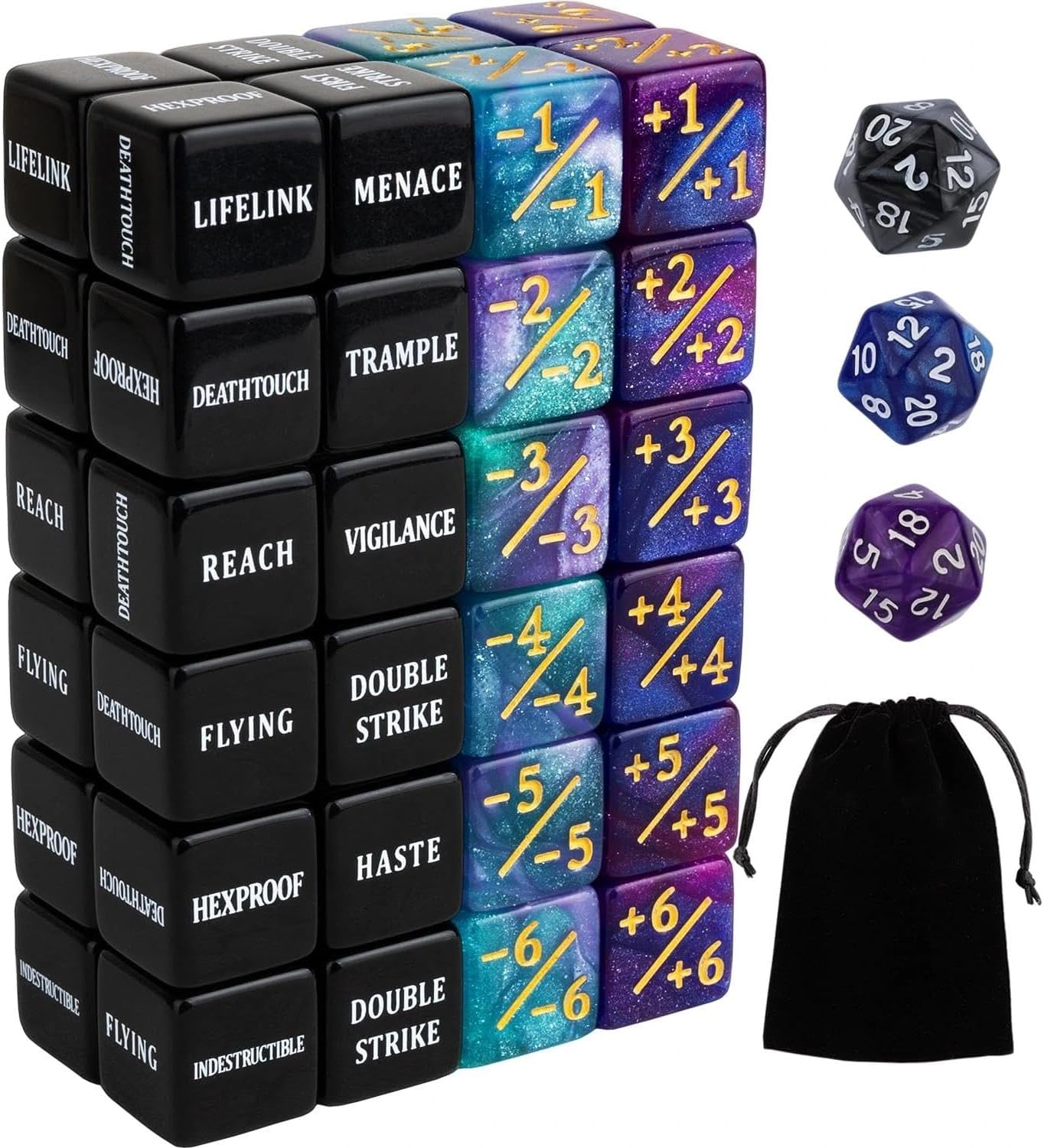 +1/+1 & -1/-1 Dice Counters & Keywords
